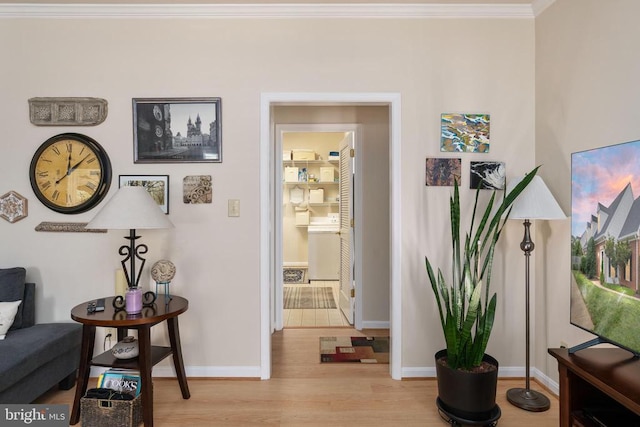 11200 Scottwood Ln N, Fredericksburg, VA 22407 - sitting room featuring light wood-type flooring and crown molding