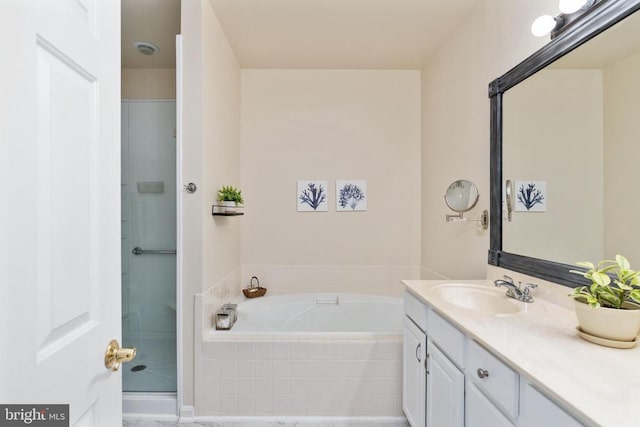 11200 Scottwood Ln N, Fredericksburg, VA 22407 - full bathroom with vanity, a bath, and a shower stall