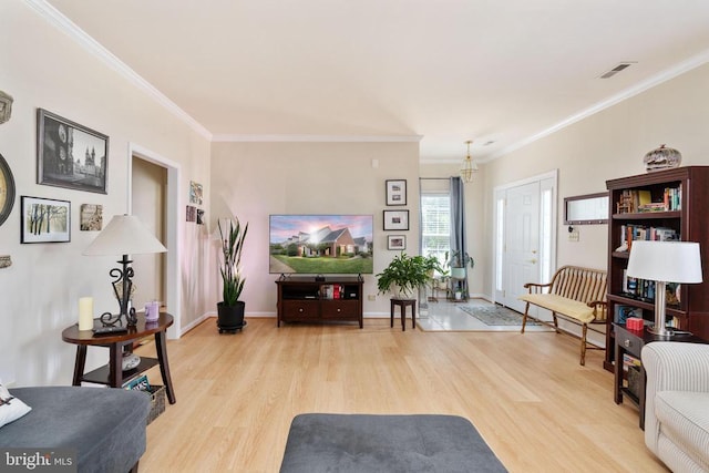 11200 Scottwood Ln N, Fredericksburg, VA 22407 - living room with light wood-type flooring and crown molding