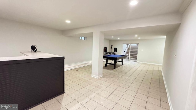 interior space with light tile patterned floors