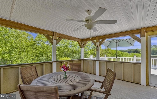 26437 Pennfields Dr, Orange, VA 22960 - view of patio / terrace with a ceiling fan, outdoor dining area, and a deck