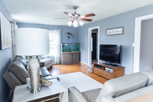 1014 22nd St E, Buena Vista, VA 24416 - living area with a ceiling fan and wood finished floors