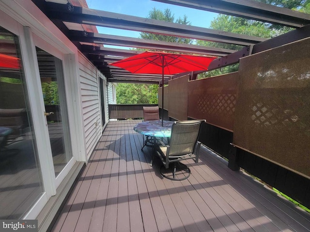  - wooden terrace with a pergola
