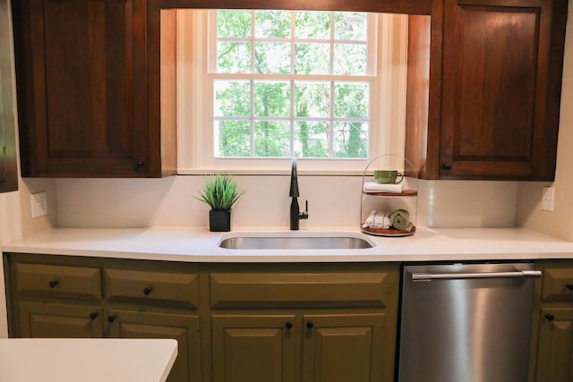 645 Cherry Ave, Waynesboro, VA 22980 - kitchen with stainless steel dishwasher, a sink, and light countertops