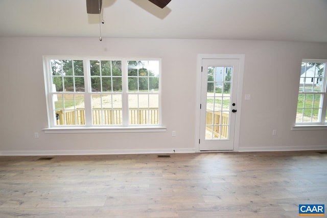 219 Riva Way, Palmyra, VA 22963 - interior space with ceiling fan, baseboards, and wood finished floors