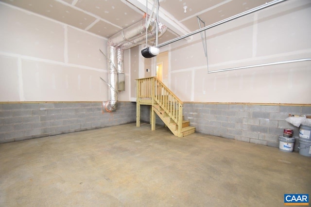 219 Riva Way, Palmyra, VA 22963 - garage with concrete block wall and a garage door opener