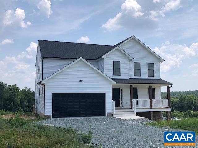 219 Riva Way, Palmyra, VA 22963 - view of front of property with covered porch, gravel driveway, and a garage
