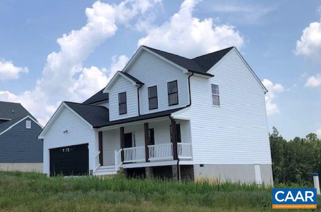 219 Riva Way, Palmyra, VA 22963 - view of front of property with covered porch and a garage