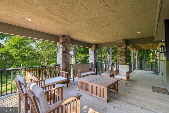 93 Tyro Ln, Roseland, VA 22967 - wooden terrace featuring an outdoor living space