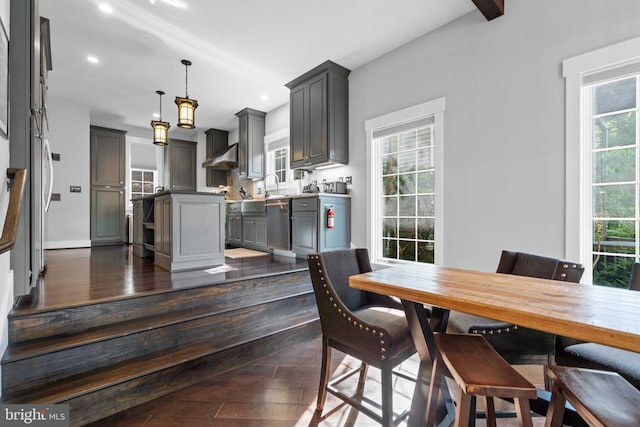 93 Tyro Ln, Roseland, VA 22967 - dining area featuring recessed lighting and dark wood-style floors