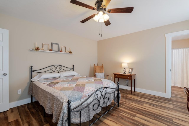 375 Mesa Ct, Broadway, VA 22815 - bedroom with wood finished floors and a ceiling fan