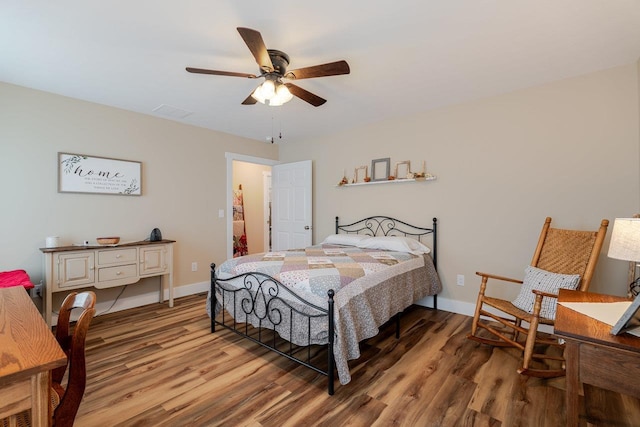 375 Mesa Ct, Broadway, VA 22815 - bedroom featuring wood finished floors and ceiling fan