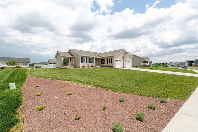 375 Mesa Ct, Broadway, VA 22815 - ranch-style house with driveway, an attached garage, and a front lawn