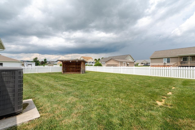375 Mesa Ct, Broadway, VA 22815 - fenced backyard with a storage shed and a residential view
