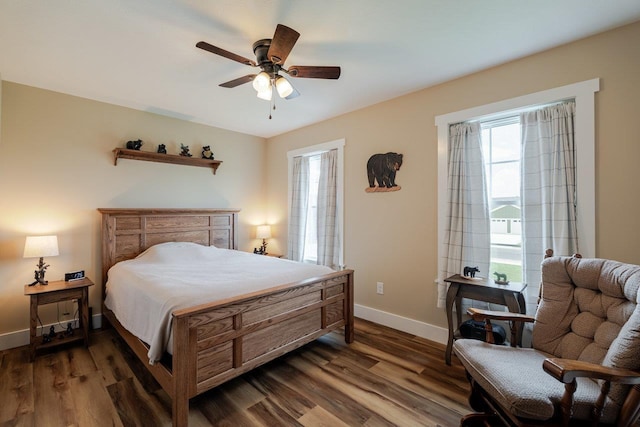 375 Mesa Ct, Broadway, VA 22815 - bedroom with wood finished floors and a ceiling fan