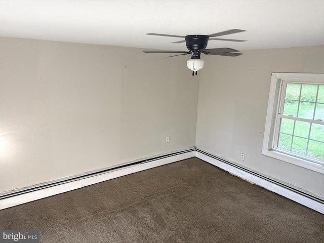  - carpeted spare room with ceiling fan