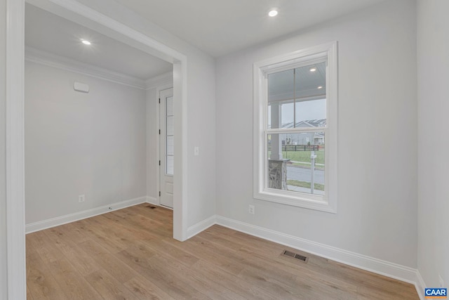 10A Sablewood Dr, Charlottesville, VA 22911 - spare room featuring baseboards, light wood finished floors, crown molding, and recessed lighting