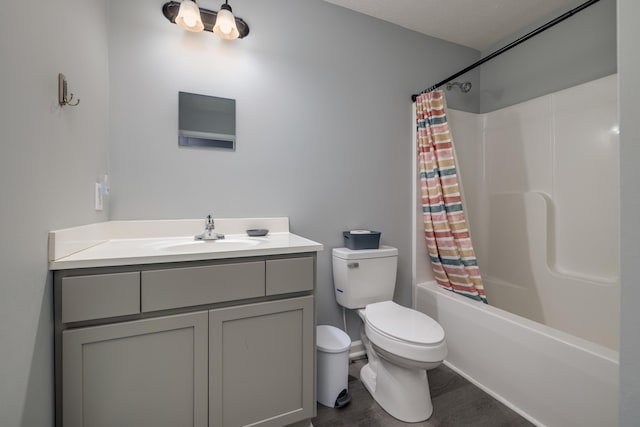 4001 Moreland Gap Rd, New Market, VA 22844 - full bath with toilet, shower / tub combo, vanity, and wood finished floors