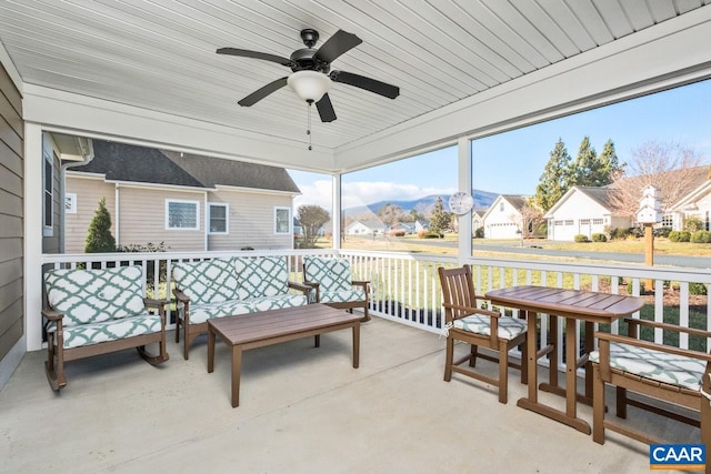 10 Apple Blossom Ct, Nellysford, VA 22958 - view of patio with a residential view and ceiling fan