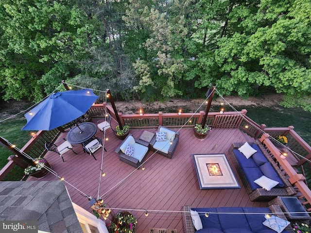 10010 Peppermill Ct, Fredericksburg, VA 22407 - deck with an outdoor living space with a fire pit