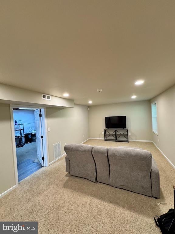 10010 Peppermill Ct, Fredericksburg, VA 22407 - living area featuring carpet floors, recessed lighting, and baseboards