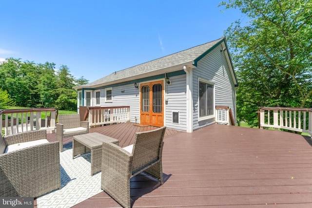  - wooden deck with french doors