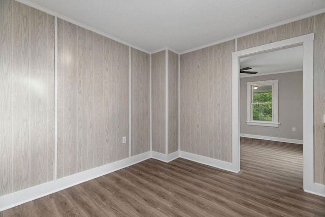 837 Faber Ave, Waynesboro, VA 22980 - empty room with ornamental molding, baseboards, and dark wood-type flooring