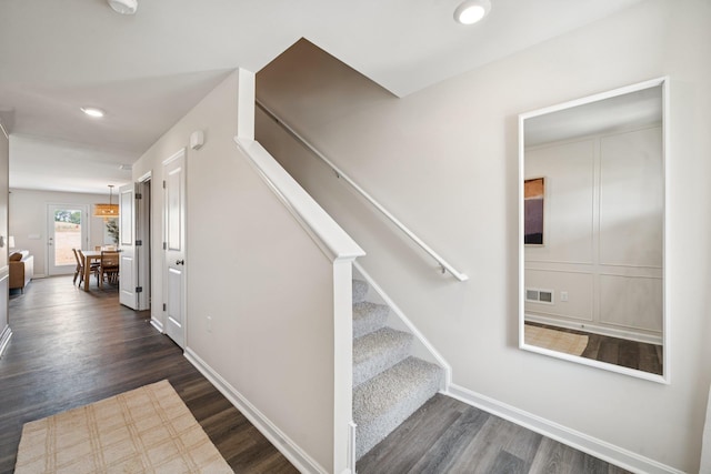 240 Camden Dr, Waynesboro, VA 22980 - stairway with wood finished floors and recessed lighting
