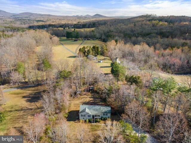 5585 Sperryville Pike, Boston, VA 22713 - aerial view of property and surrounding area featuring a heavily wooded area and a mountain backdrop