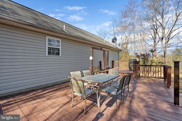 5585 Sperryville Pike, Boston, VA 22713 - wooden terrace with outdoor dining space