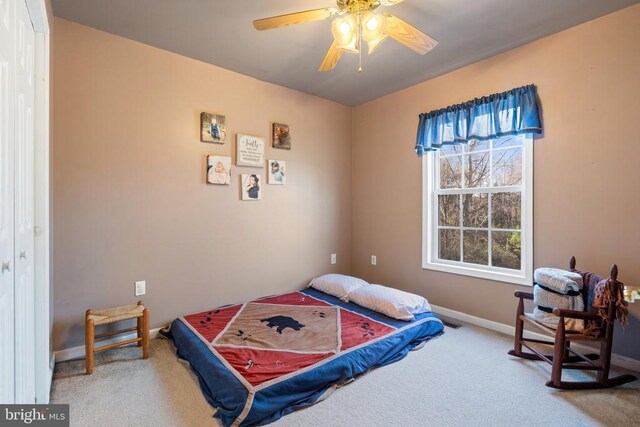 5585 Sperryville Pike, Boston, VA 22713 - carpeted bedroom with baseboards and a ceiling fan