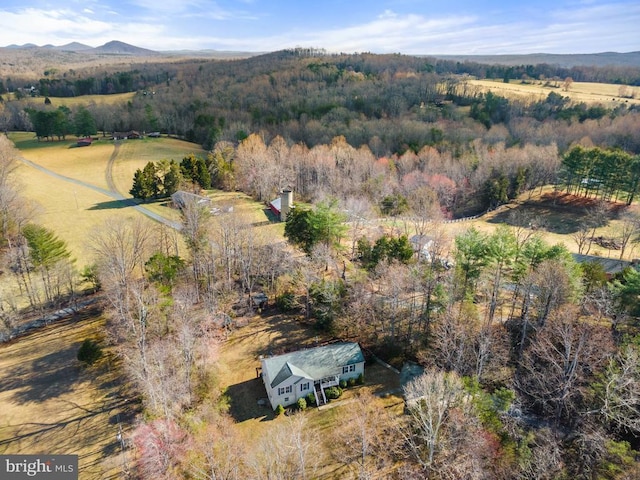 5585 Sperryville Pike, Boston, VA 22713 - aerial overview of property's location with a heavily wooded area and a mountainous background