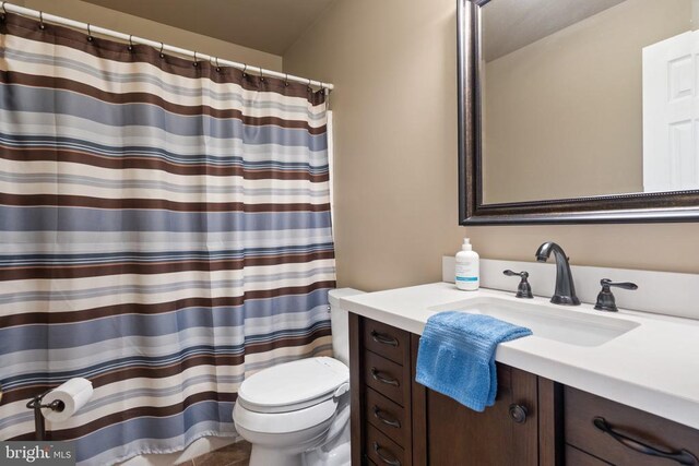 5585 Sperryville Pike, Boston, VA 22713 - full bathroom featuring vanity, toilet, and a shower with curtain
