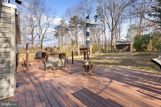 5585 Sperryville Pike, Boston, VA 22713 - wooden terrace featuring outdoor dining area