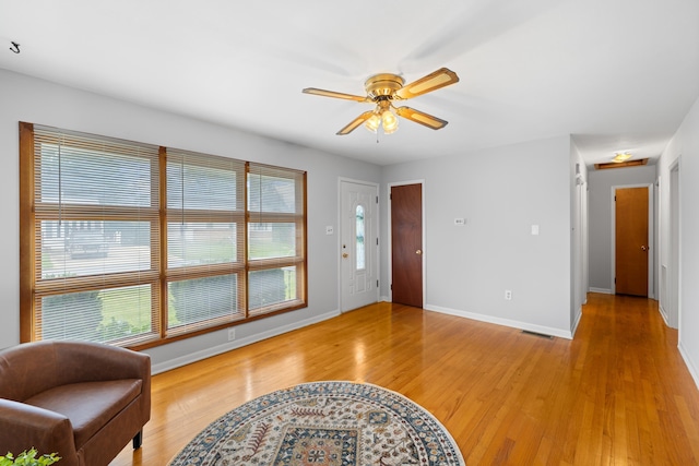2403 Bare St, Staunton, VA 24401 - foyer entrance with light wood-style floors and ceiling fan