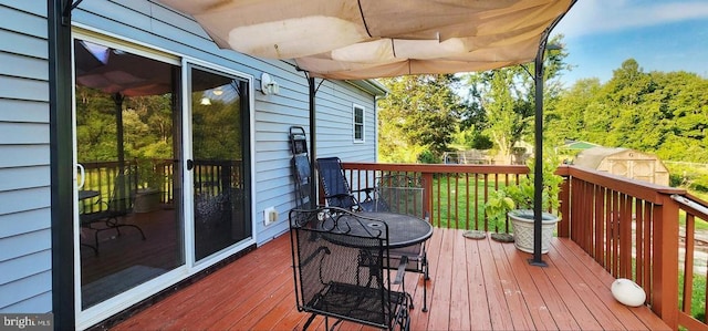 1884 Kennon Rd, Mineral, VA 23117 - wooden terrace with outdoor dining space