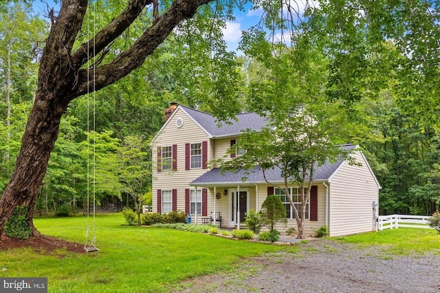 319 Fox Hunters Ln, Madison, VA 22727 - view of front of property with a chimney, covered porch, and a shingled roof