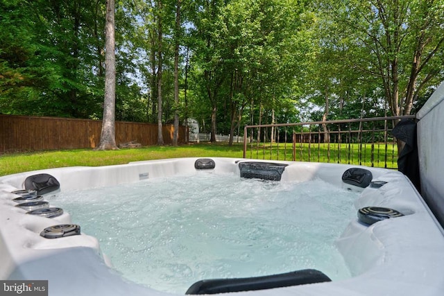 7221 Crockett Ave, Rapidan, VA 22733 - view of swimming pool with a hot tub and view of wooded area