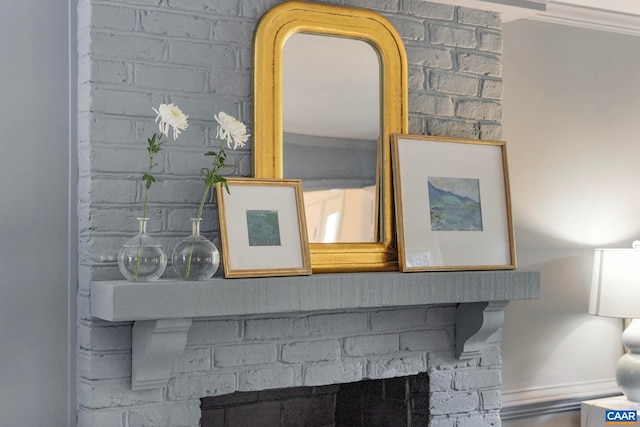 102 Powhatan Cir, Charlottesville, VA 22901 - detailed view of a brick fireplace