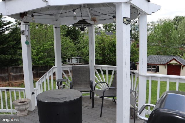 229 Dover Rd, Warrenton, VA 20186 - wooden terrace with outdoor dining space and a gazebo
