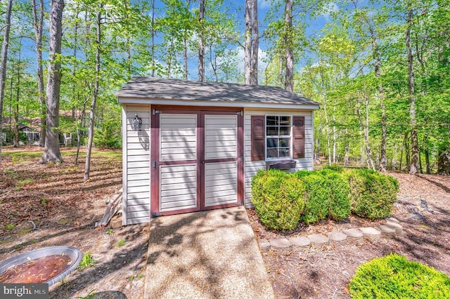 view of shed