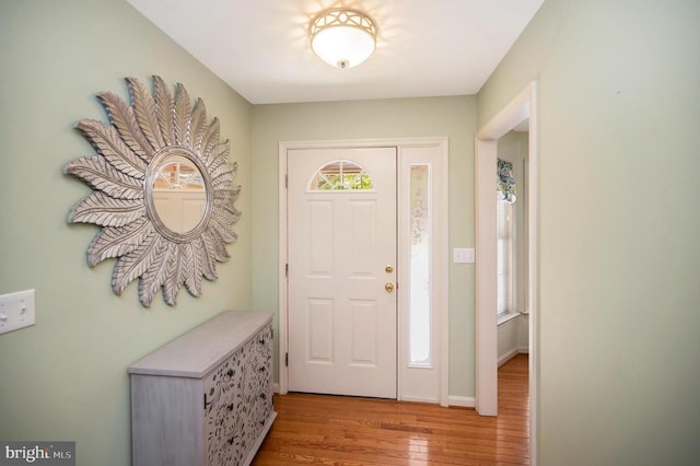 entrance foyer with light wood-type flooring