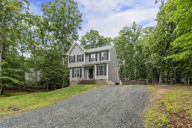 10 Zephyr Rd, Palmyra, VA 22963 - view of front facade featuring crawl space and gravel driveway
