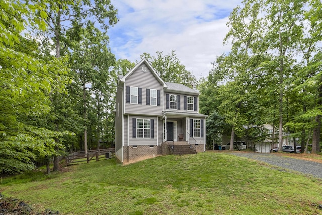 10 Zephyr Rd, Palmyra, VA 22963 - view of front facade featuring crawl space and a porch