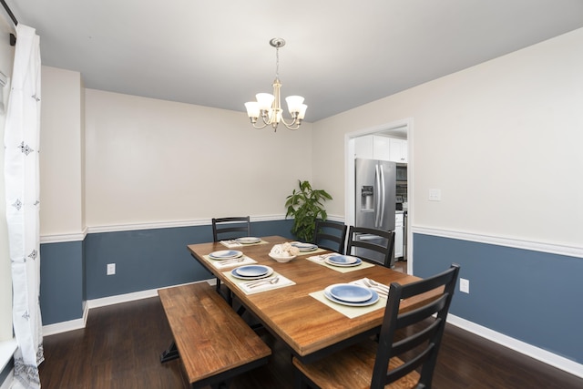 10 Zephyr Rd, Palmyra, VA 22963 - dining room with a chandelier, baseboards, and wood finished floors