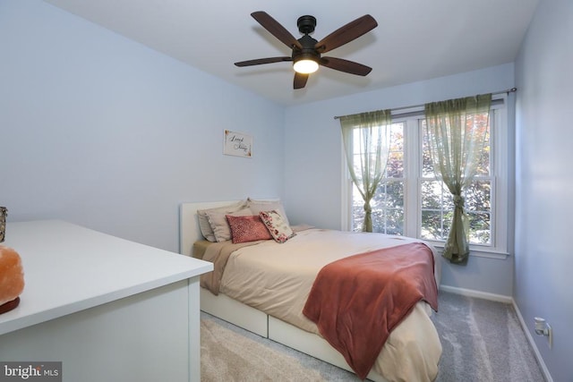 769 Cherry Tree Ln, Warrenton, VA 20186 - bedroom with light carpet and a ceiling fan