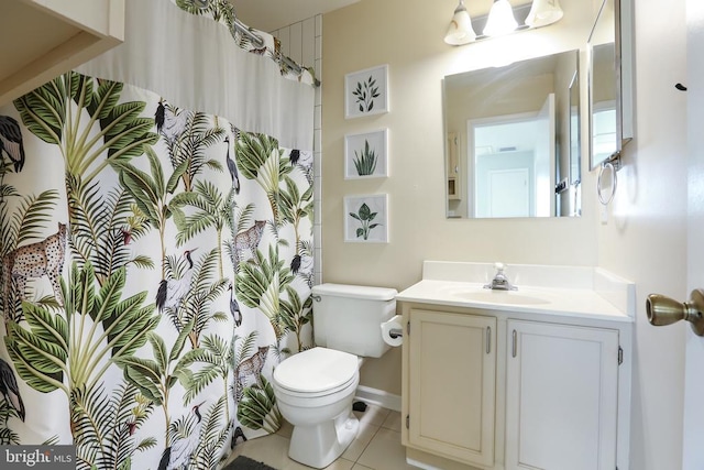 769 Cherry Tree Ln, Warrenton, VA 20186 - bathroom with vanity, tile patterned flooring, and a shower with curtain