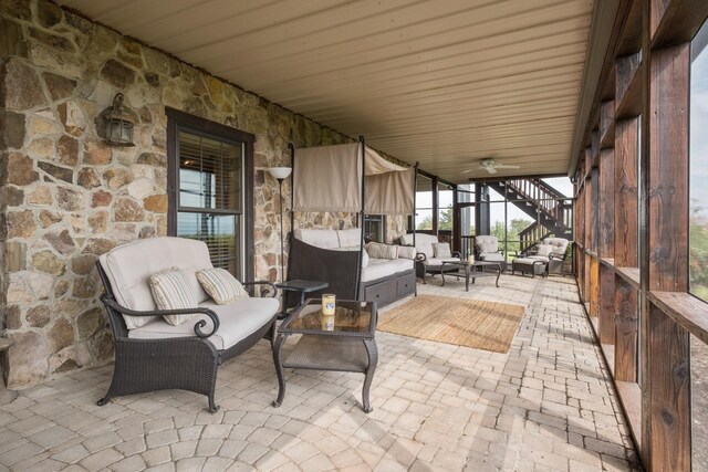 945 Neese Ln, New Market, VA 22844 - view of patio featuring stairs and outdoor lounge area