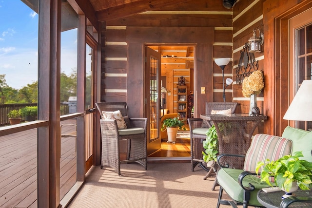 945 Neese Ln, New Market, VA 22844 - sunroom / solarium featuring beam ceiling