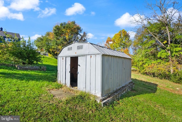 view of shed